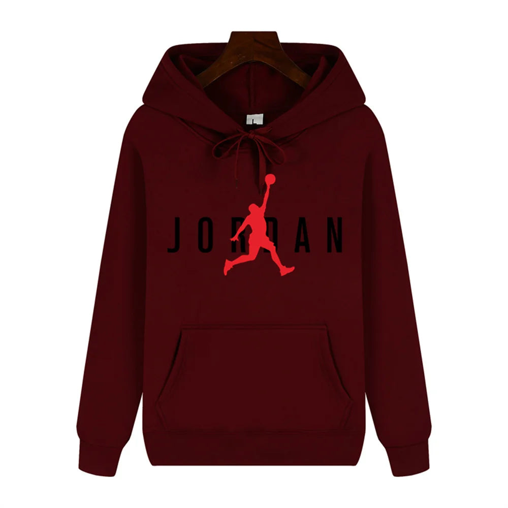 Play basketball Creative print Autumn and winter comfortable soft plus fleece men's high quality casual warm street hoodie