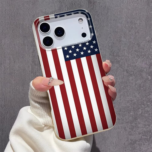 American Flag iPhone Case – Lychee Texture Soft Cover