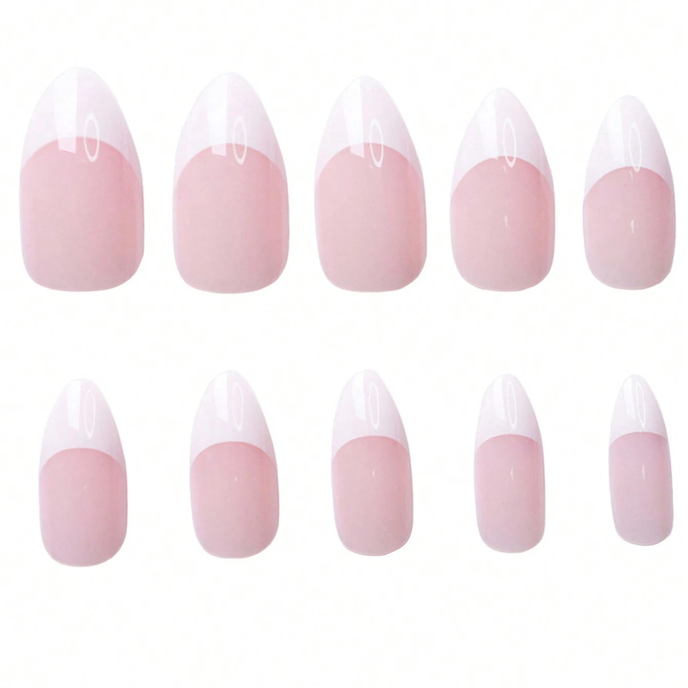 360/150Pcs Full Cover Press On Nails Short Stiletto Almond French False Nails White Edge Wearable Fake Nail Tips Extensions