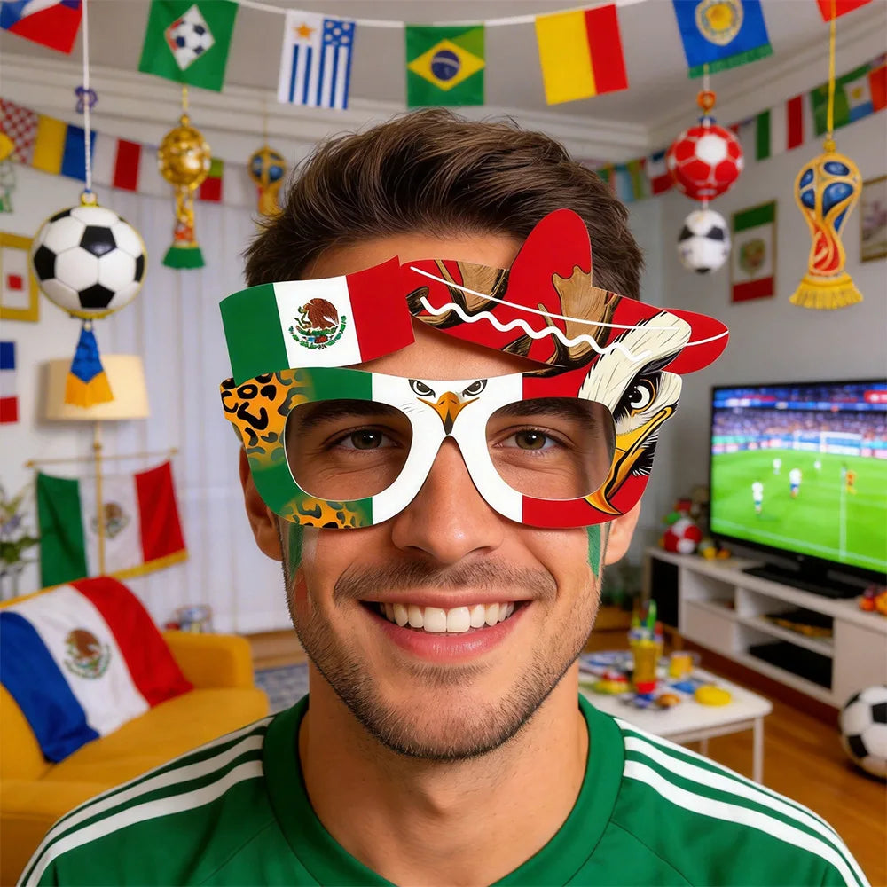 2026 World Football Competition Flag Glasses - نظارات مشجعي كرة القدم 2026 بتصميم أعلام الدول
