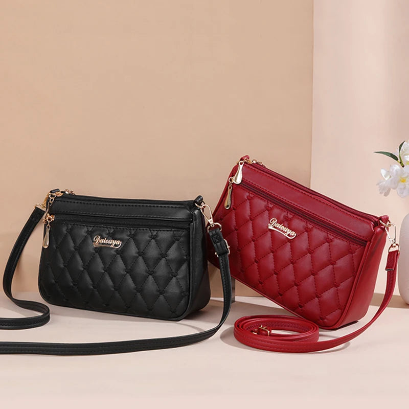 👜 Embroidery Messenger Bags Women Leather Handbags - حقيبة كتف نسائية مطرزة جلدية مع كُرة زينة أنيقة