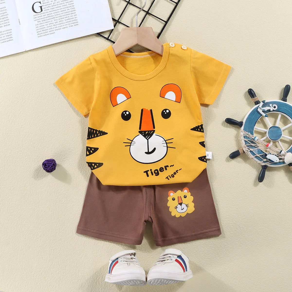 2PCS mother Kids Clothes Children's Sets Boys Girl T-shirt Shorts Summer Cotton Short sleeve Baby Children