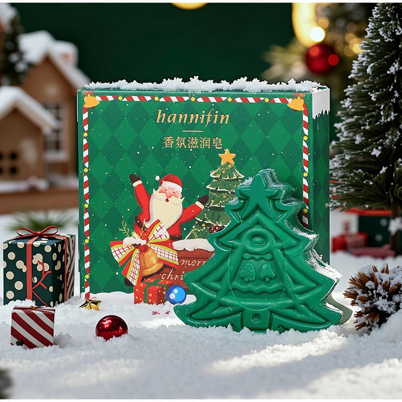 Christmas Tree Shaped Handmade Essential Oil Soap 30g Natural Avocado Extract Facial And Body Cleansing Bath Soap Christmas Gift