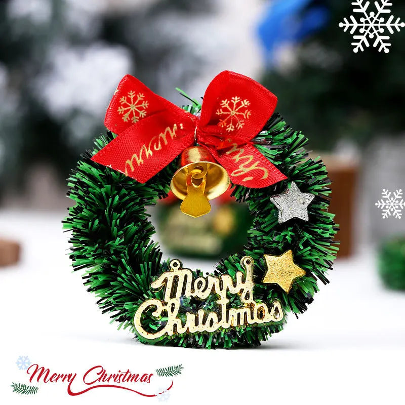 12pcs Chrismas Mini Flower Wreath for Various Scene Venues, Can Be Used As Atmosphere Setting Decoration, Holiday Decoration