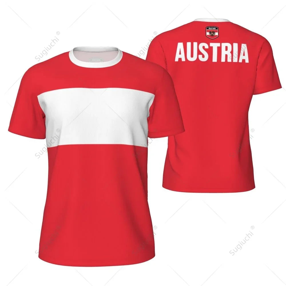 AUSTRIA Flag 3D Print Sports Quick-dry Breathable Men T-shirt Football Jersey Team Short-sleeve Parent-child Top Clothes Summer