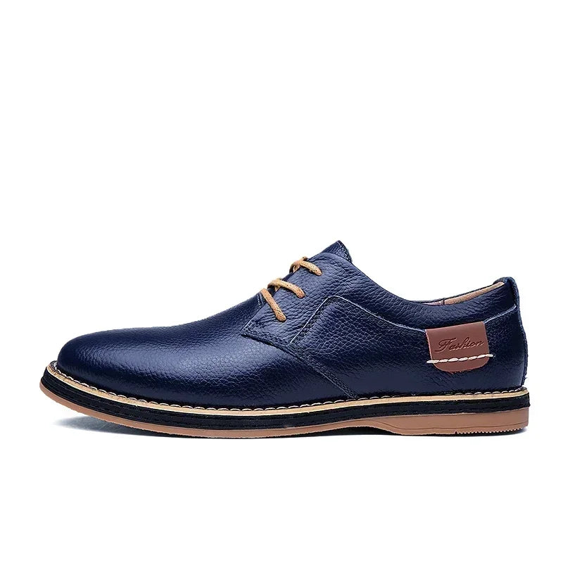 Men’s Genuine Leather Oxford Shoes – Casual Lace-Up Cow Leather (Zapatos Hombre)
