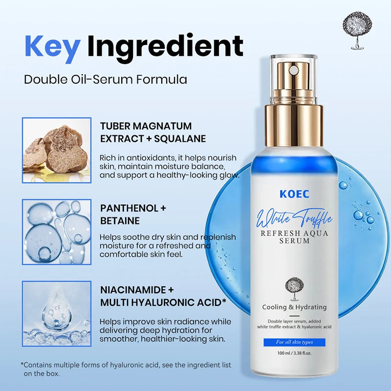 Natural White Truffle Extract Serum Spray 100ml Refreshing Niacinamide Panthenol Hydrating Moisturizing Pre Makeup Essence Mist
