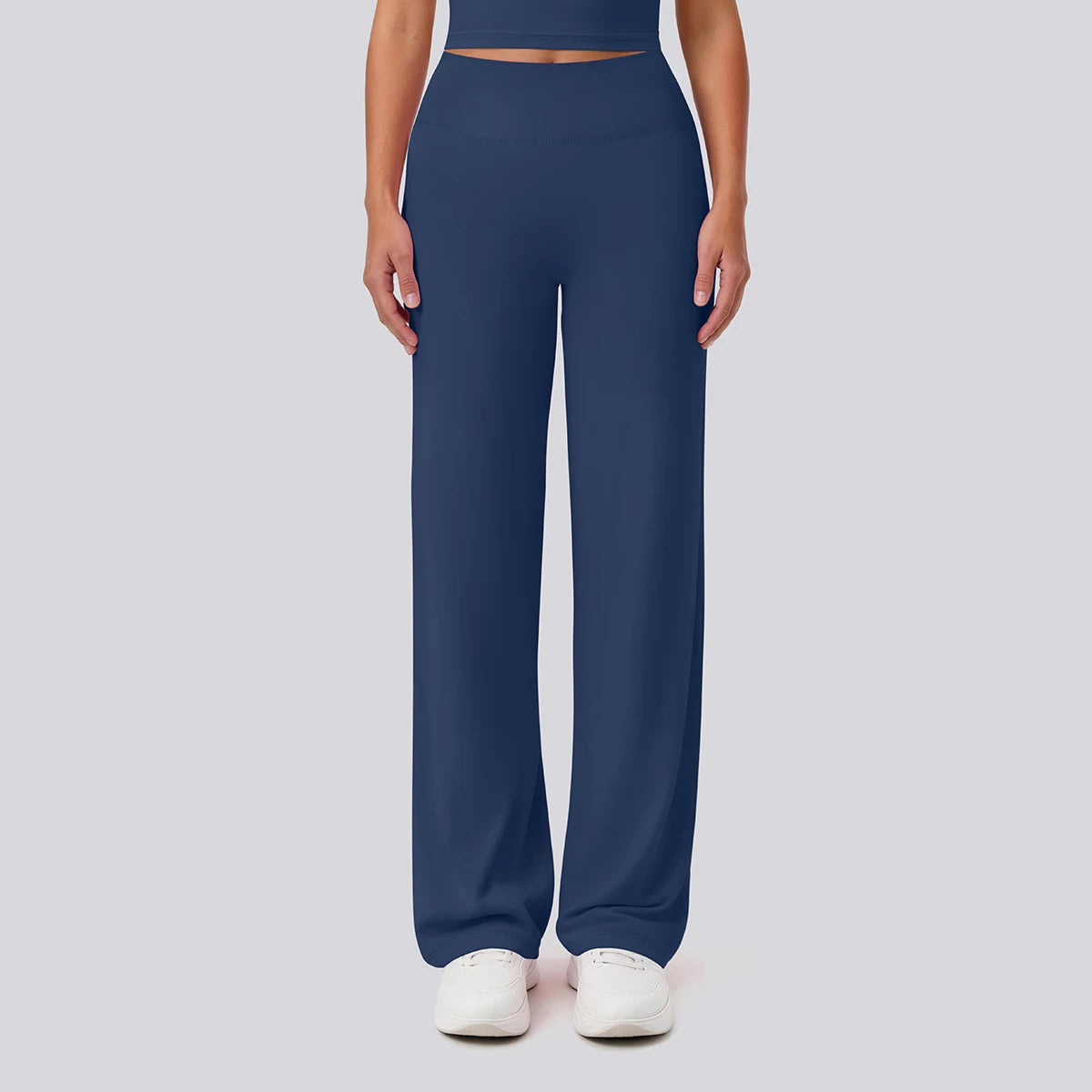 Rooftrellen Women's Sports Pants Bell-bottoms High Waisted Gym Loose Wide Leg Pants Solid Color Thin Fitness Sports Female Pants