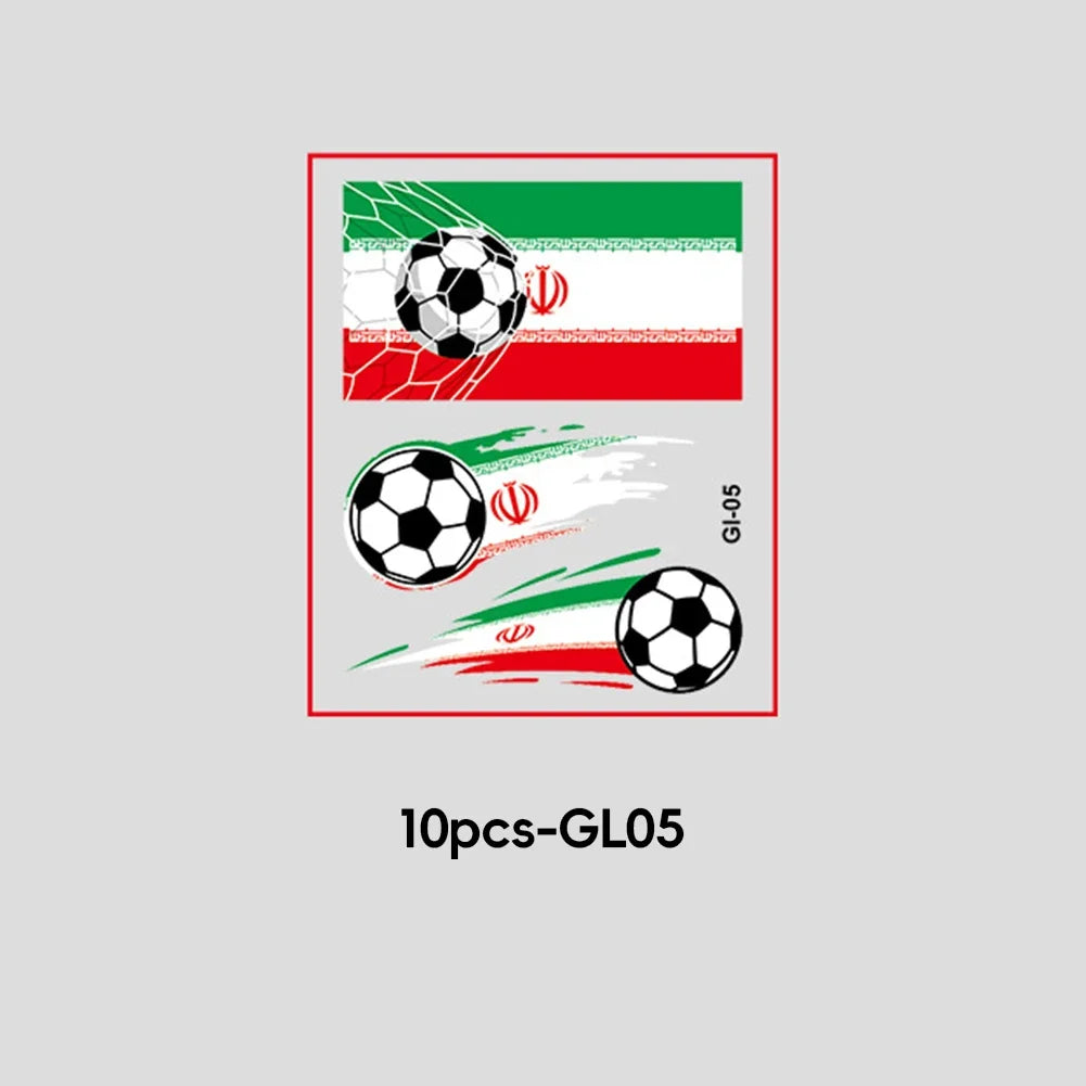Soccer Fan National Flag Face Tattoo Stickers - ملصقات وشم مؤقتة بأعلام الدول لمشجعي كرة القدم