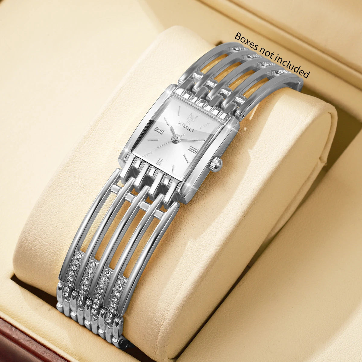 Luxury Gold Bracelet Strap Women Quartz Watch Rectangle Roman Dial Ladies Dress Wristwatches Clock Relogio Feminino（Without Box）