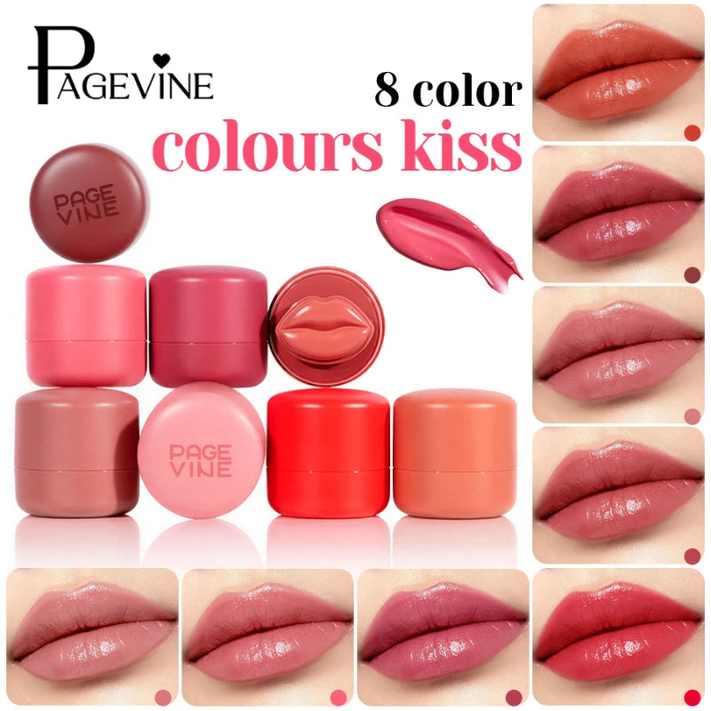 Lip And Cheek 2-in-1 Balm, Round Jar High Gloss Moisturizing Lip Gloss Long-lasting Moisturizing Multicolor Cheek Cream
