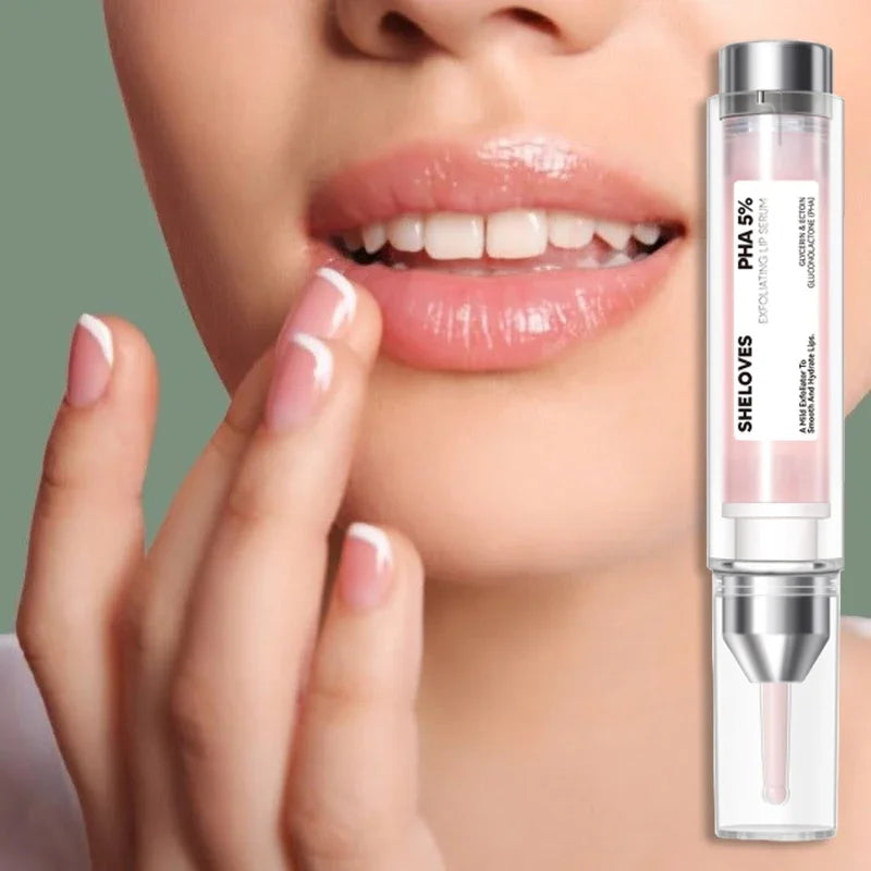 PHA 5% Exfoliating Lip Serum 10ml Nourishing And Plumping Lip Serum Relieves Dry Lips Gentle Non Irritating Repair Lips Essence