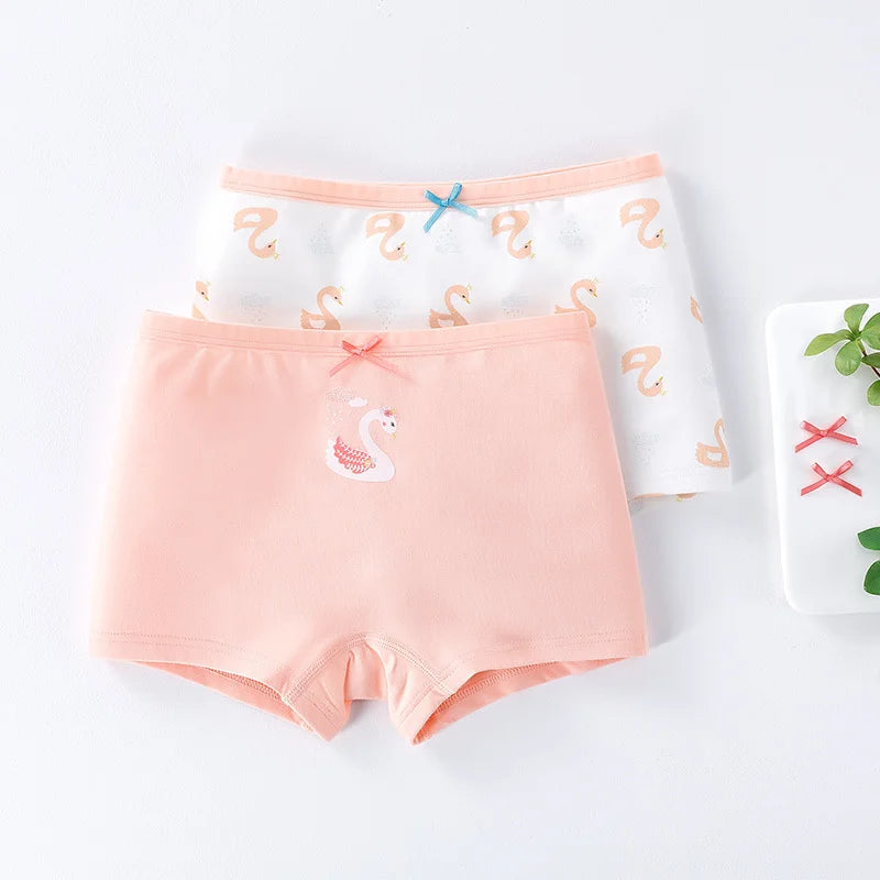 Girls Cotton Underwear Children Flat Corner Pants Antibacterial Children Clothing Four Corner Pants Small Medium Girls Baby