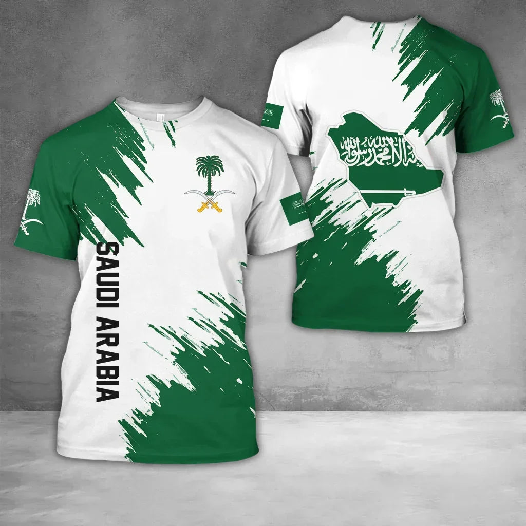 SAUDI ARABIA Flag 3D Print Sport Quick-dry Breathable Men Women T-Shirt Football Jersey Uniform Short Sleeve Summer Top Clothing