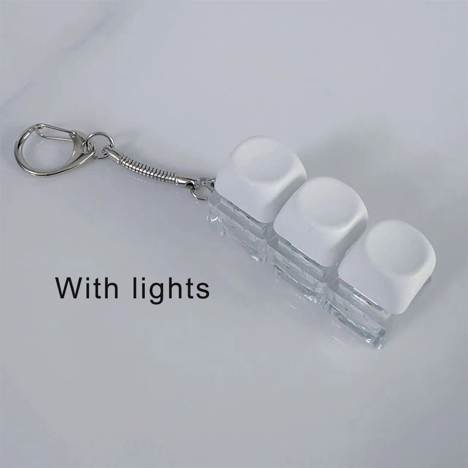 ZAKOL New Macaron Color Interactive LED Button Keycap Fidget Keychain DIY Keyboard Decompression Toy Bag Charms Keychain