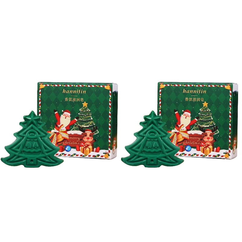 Christmas Tree Shaped Handmade Essential Oil Soap 30g Natural Avocado Extract Facial And Body Cleansing Bath Soap Christmas Gift