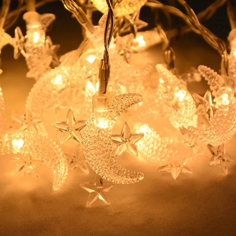 Ramadan Moon, Star & Lantern LED String Lights – 1.5M (10 LEDs)