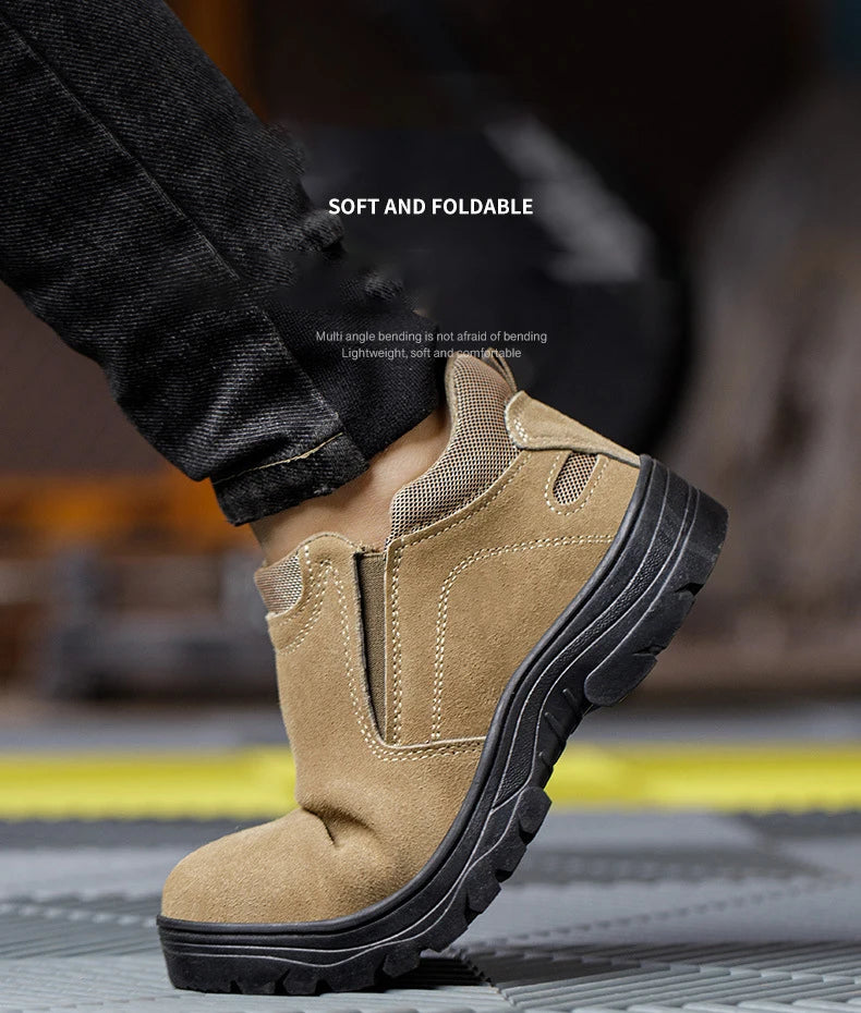 NYWOOH Men Anti Puncture Work Sneakers Breathable Safety Boots Male Soft Sole Wear Resistant Shoes Non-slip Protective Footwear