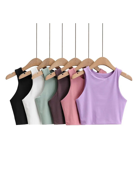 High-Stretch Slim Nylon Tank Top – Backless