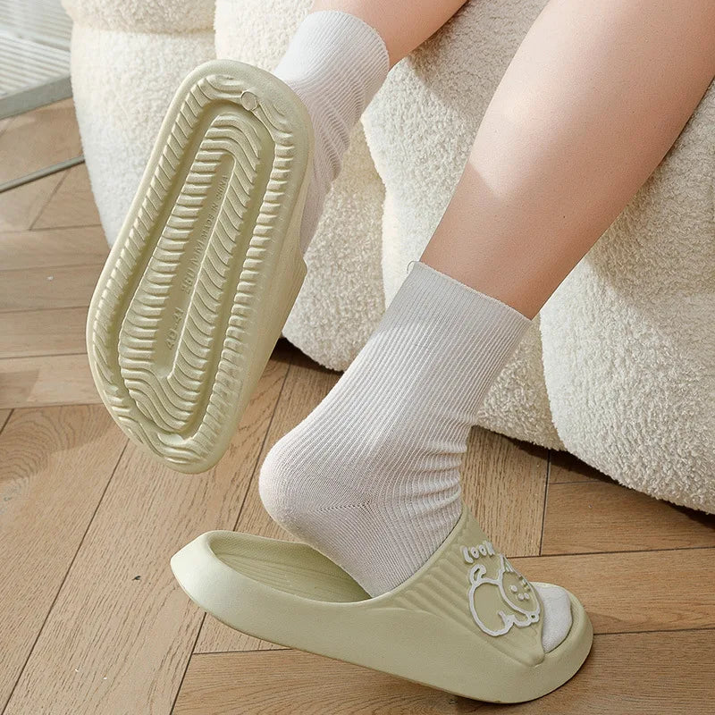 Fashion Cat Women Slippers Indoor Cute Cartoon Unisex Slides Bathroom No-Slip Light Sandals Family Soft Lovely Home Shoes