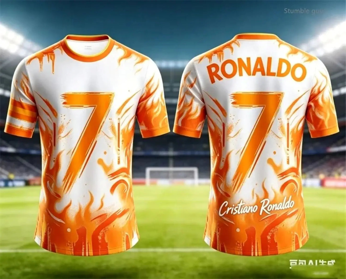 Men s Summer T Shirt Slim Fit Ronaldo Soccer Print Short Sleeve Casual Sporty Style Suitable for Family Adults Kids Training Tee