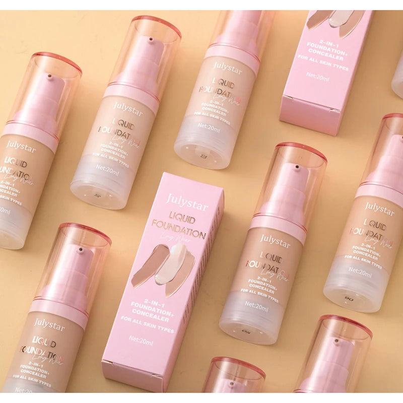 High Coverage Liquid Foundation Tint Oil Control Face Brighten Natural Concealer Waterproof BB Cream Makeup Korean Base Cosmetic