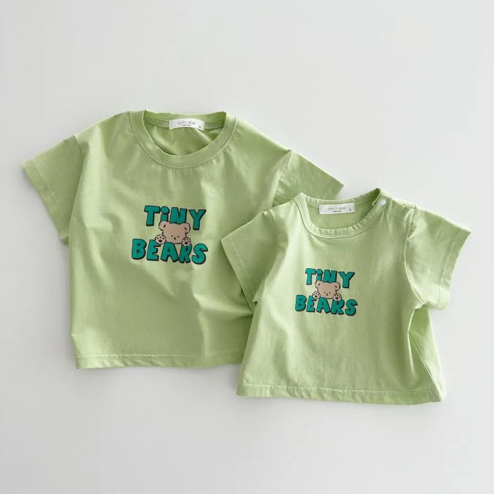 2025 Summer New Baby Short Sleeve T Shirt Cute Bear Print T Shirts For Boy Girl Candy Color Tee Toddler Tops Baby Clothes