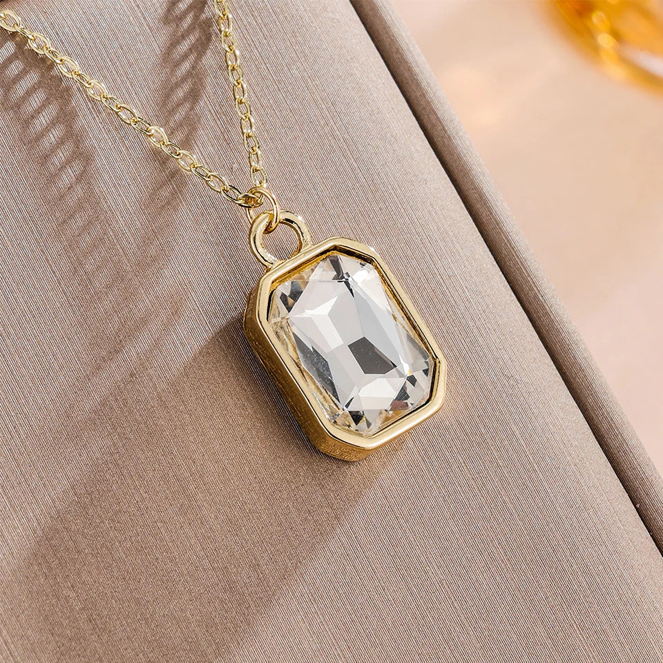 Trendy Square Stainless Steel Zirconia Earrings For Women Girls Gold Color Metal Crystal Earring Party Birthday Daily Jewelry