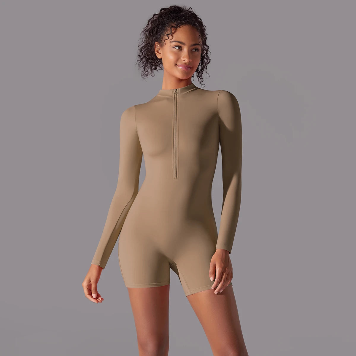Women Tracksuit Yoga Set Yoga Jumpsuits One Piece Zipper Workout Long Sleeve Rompers Sportswear Gym Set Workout Clothes for Wome