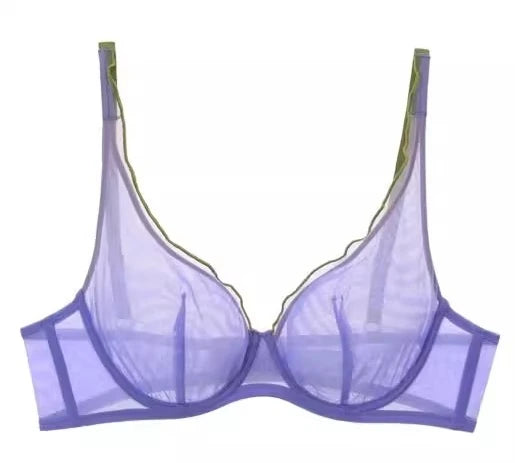 Minimizer Bra Plus Size Underwire French Style Triangle Cup Push Up Mesh Sensual Lingerie Set Support 32-40 MOYISU Bra Set S-2XL
