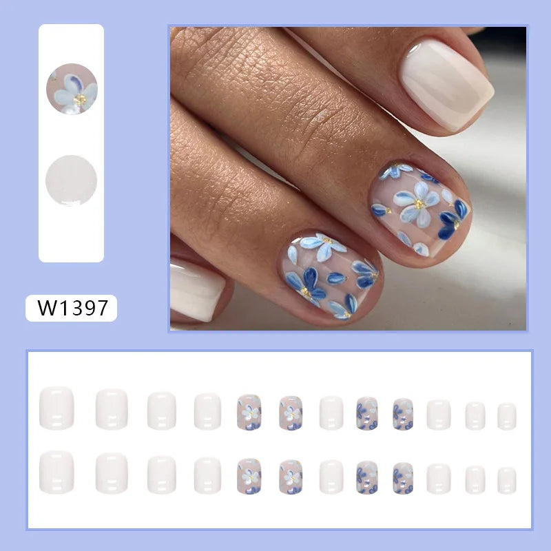 Leopard Print Pink Gradient Press-On Nails – 24PCS