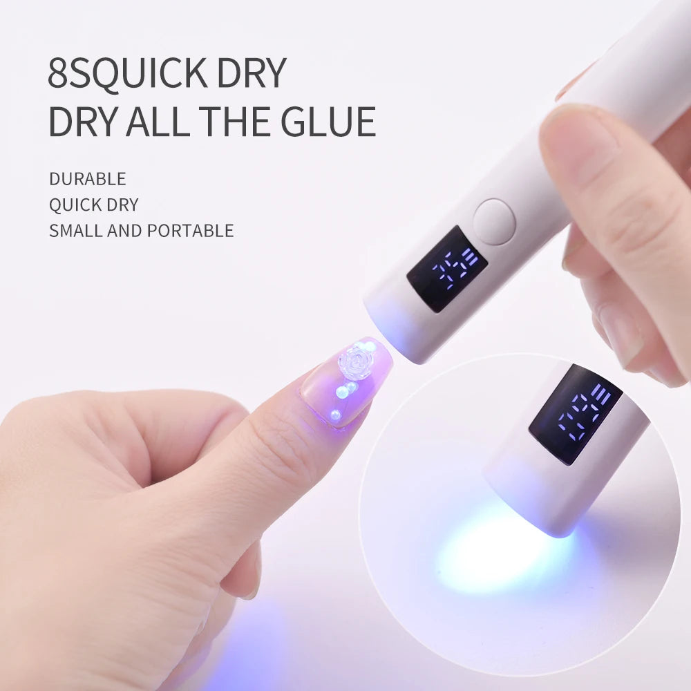 White UV LED Nail Lamp Machine Handheld Quick Drying Varnish Gel Polish Curing Nails Dryer USB Cable Nail Art Flashlight Pen