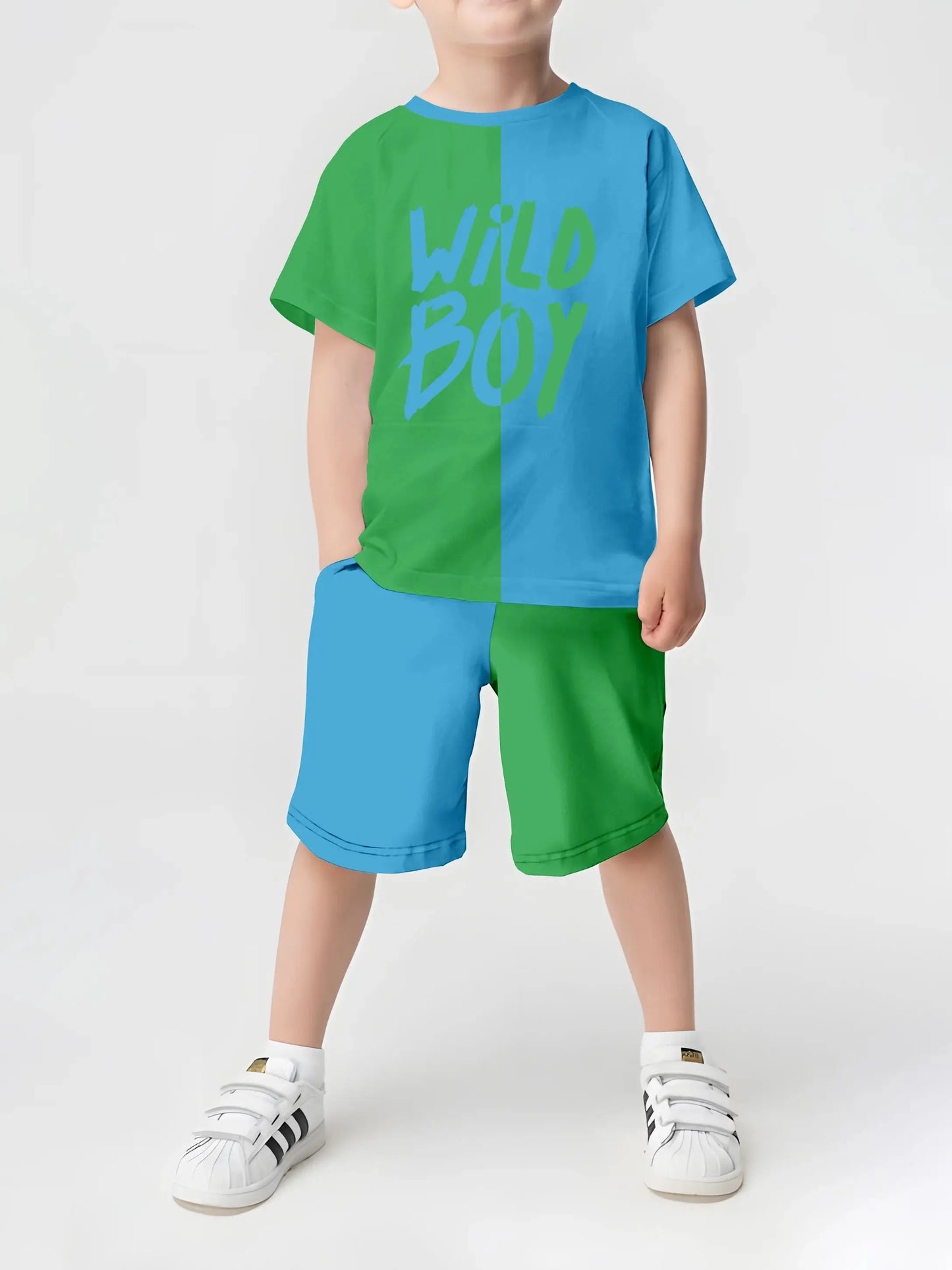 Kids Summer Crown Print T-Shirt & Shorts Set