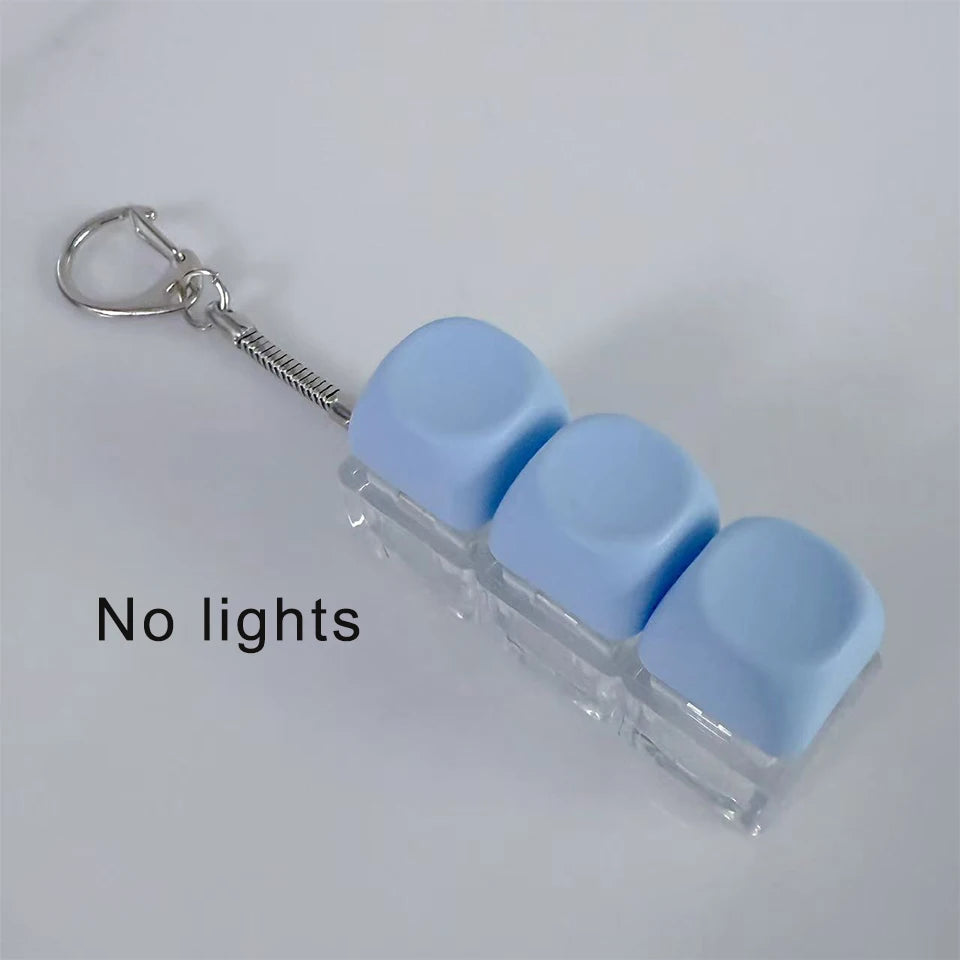 ZAKOL New Macaron Color Interactive LED Button Keycap Fidget Keychain DIY Keyboard Decompression Toy Bag Charms Keychain