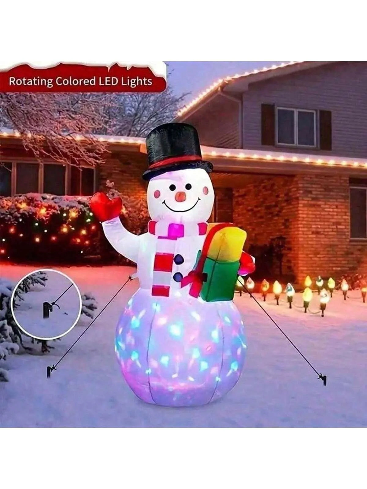 1.5M Christmas Inflatable Snowman USB Plug Outdoor Ornament Xmas Party New Year Party & Holiday DIY Decorations