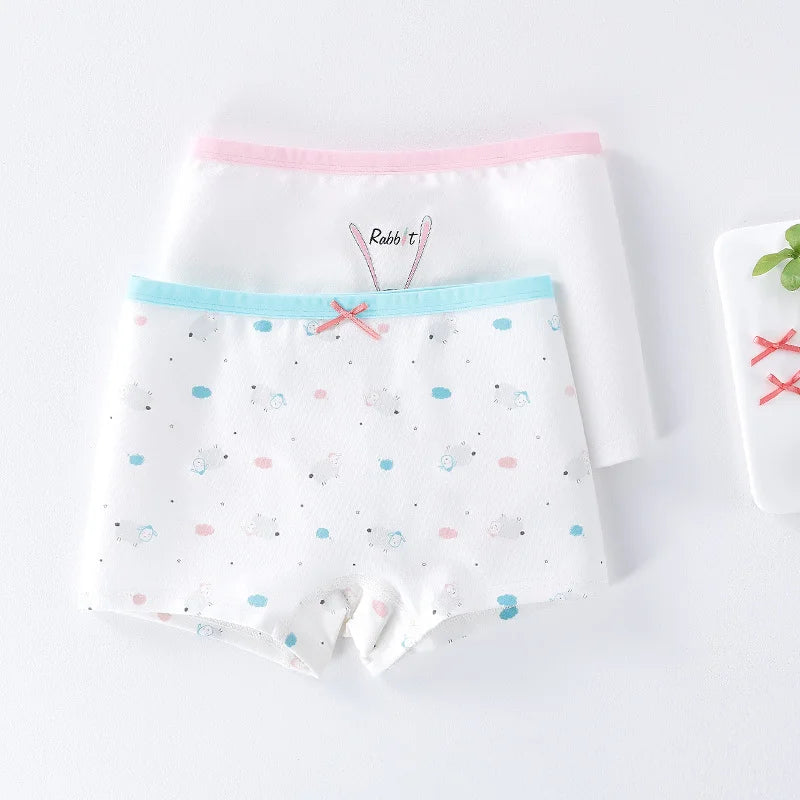 Girls Cotton Underwear Children Flat Corner Pants Antibacterial Children Clothing Four Corner Pants Small Medium Girls Baby