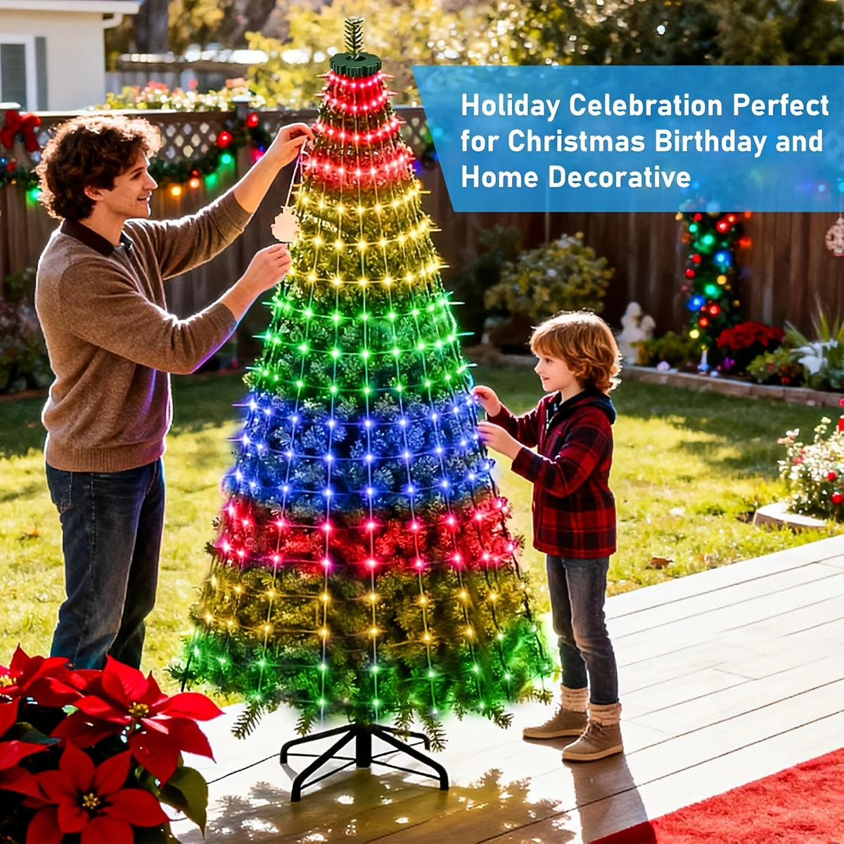 1PC 280/400LED Waterfall Fairy Light, USB Curtain Wreath Light, Christmas Gift, Black Friday, for Courtyard,Eaves,Christmas Tree