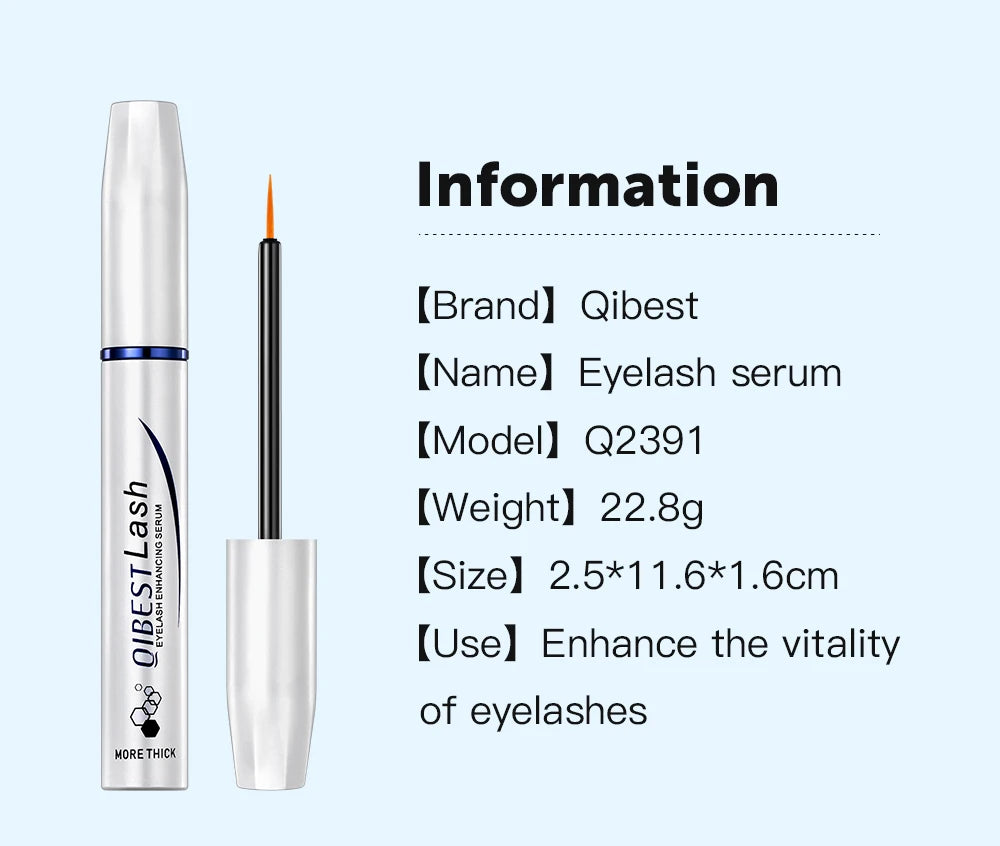 QIBEST Enhancer Eyelash Growth Serum Treatment Fast Eyelash Growth Powerful Lift Lengthening Thicker Lashes Product Eyes Makeup