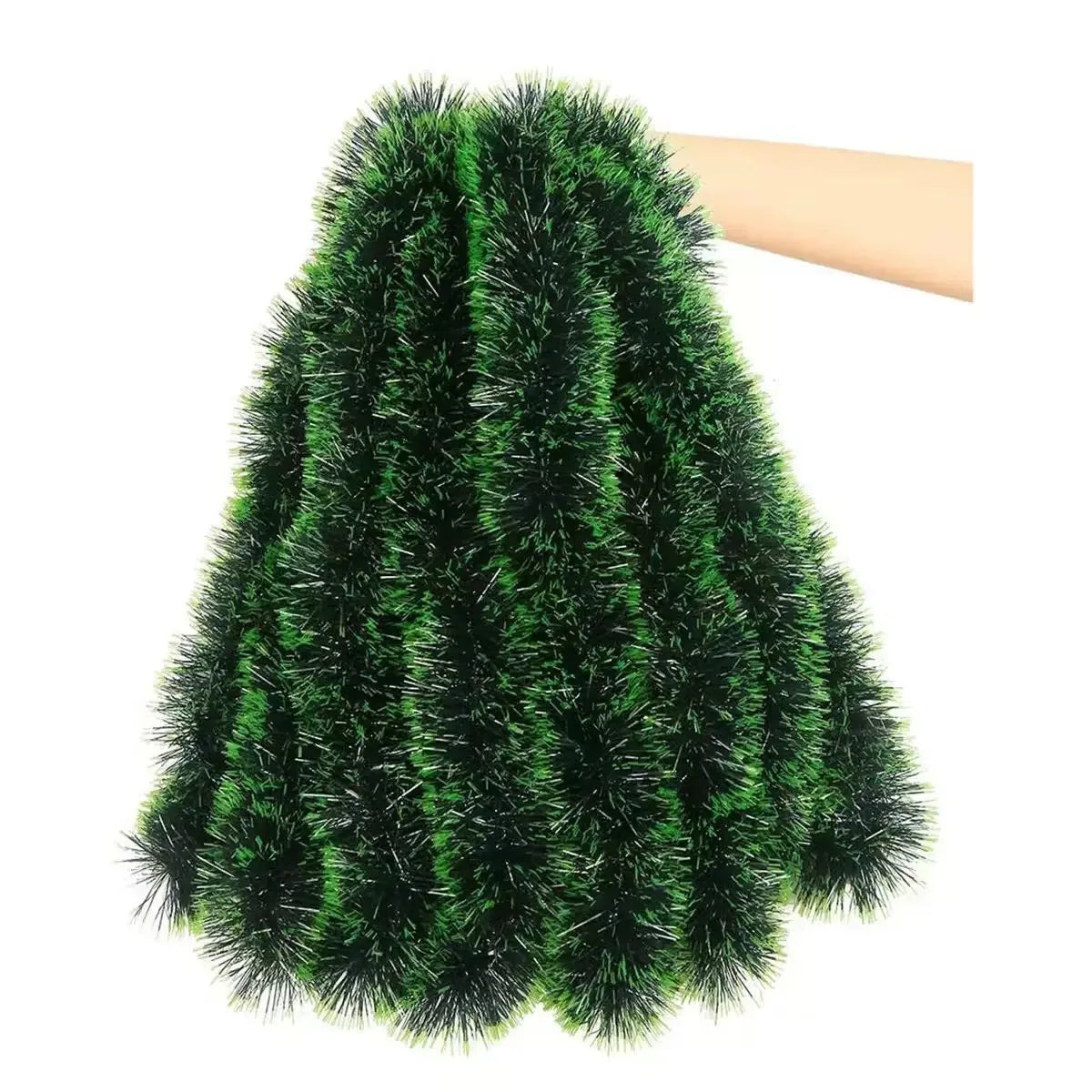 2-20MChristmas Tinsel Ribbons with Bow Green Cane Ribbon Garland Xmas Tree Hanging Pendent DIY Wreath Ornaments Party Home Decor