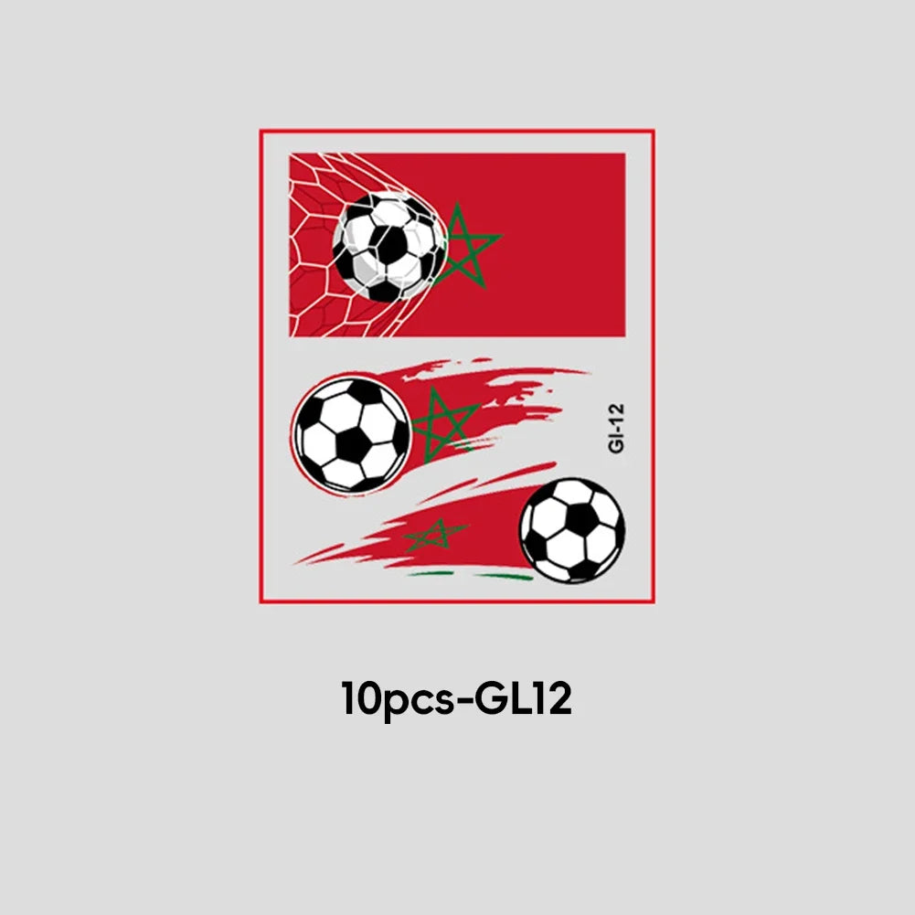 Soccer Fan National Flag Face Tattoo Stickers - ملصقات وشم مؤقتة بأعلام الدول لمشجعي كرة القدم