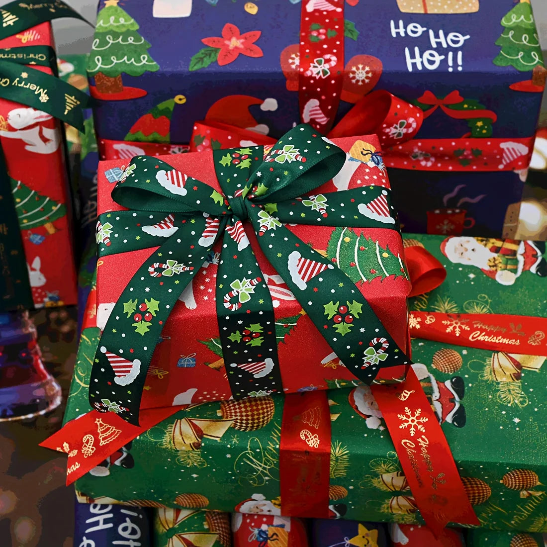 10M/roll Christmas Gifts Wrapping Paper DIY Gift Bouquets Packaging Kraft Paper 2026 New Year Festival Party Decoration Supplies