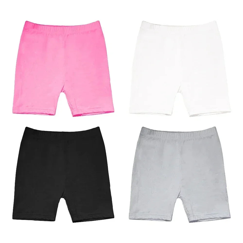 4pcs Girls Safety Pants Modal Dance Leggings Shorts Soft Candy Color Panties Girls Underwear Short tights Aged 3-12 Years