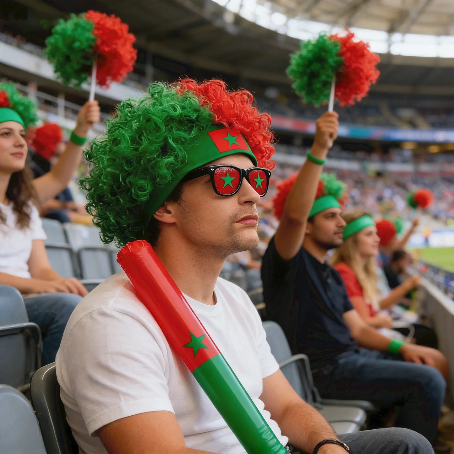 Football Fans Wig Hat Set 2026 - طقم قبعة وباروكة مشجعي كرة القدم 2026