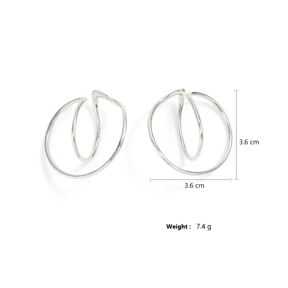 ZAKOL New Trend Simple Geometric Distortion Irregular Curve Clip Earrings for Women Girl No Pierced Earrings Jewelry Gift