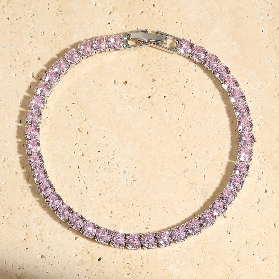 ZAKOL Shiny Pink Marquise Leaf Zircon Adjustable Charm Bracelet for Women Exquisite Wedding Engagement Jewelry New Colors