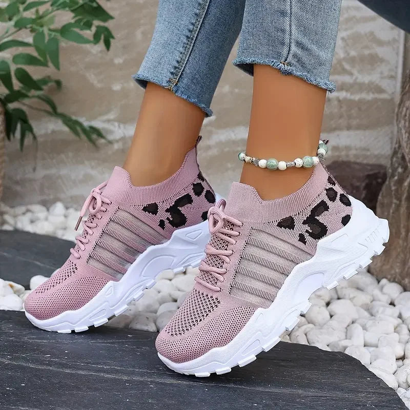 Woman shoes Leopard print sneakers lightweight and breathable women's casual sneakers sale shoes with free shipping