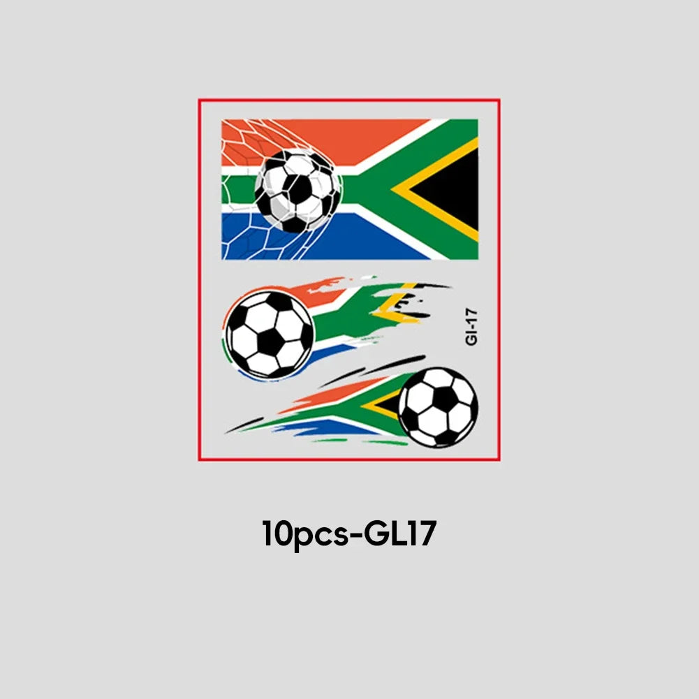 Soccer Fan National Flag Face Tattoo Stickers - ملصقات وشم مؤقتة بأعلام الدول لمشجعي كرة القدم