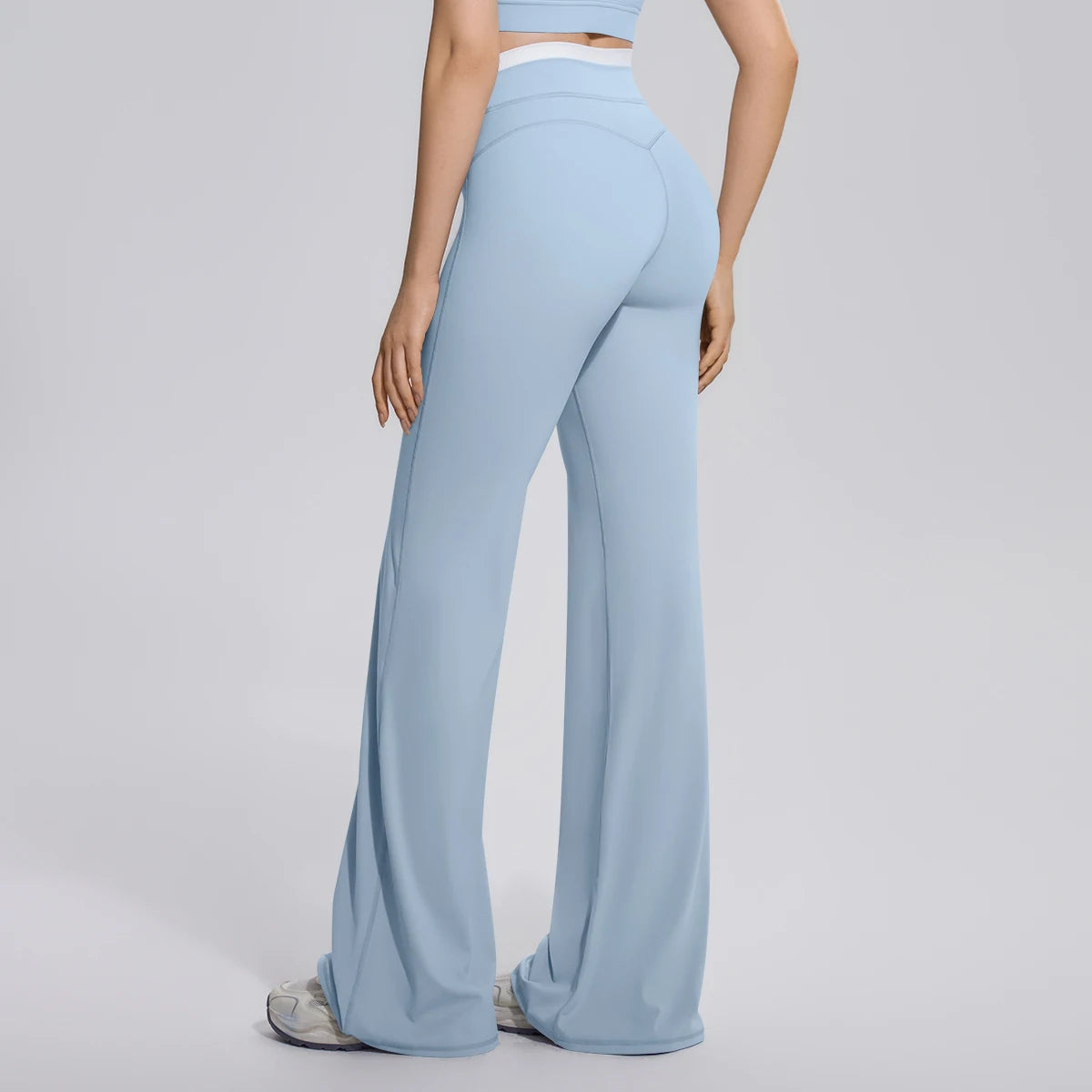 Rooftrellen Summer Woman Loose Breathable Yoga Wide Leg Pants Gym Running Quick Drying Yoga Pants High Stretch Bell-bottoms