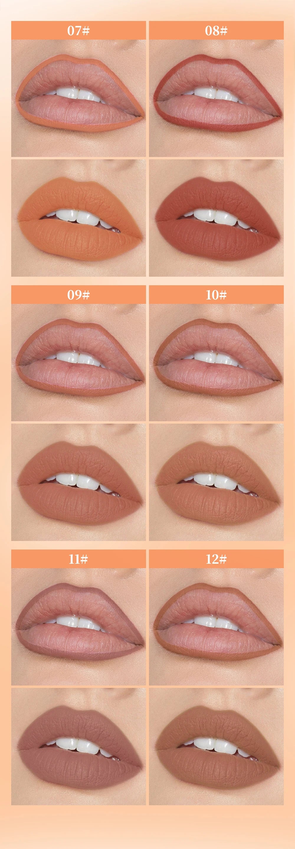 QIBEST Lip Liner Pencil Contour Matte Lipstick Pens Smudge Proof Silky Lipliner Not Easy Fade Outline Sculpt Lipliner Makeup Set