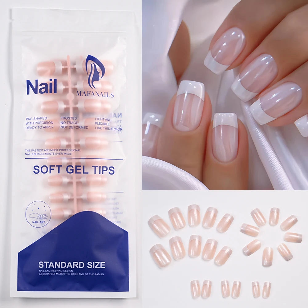 120Pcs Colorful French Square False Nails Short Ballerina Full Cover Fake Nails Artificial Nail Tips Wearable Press On Nails